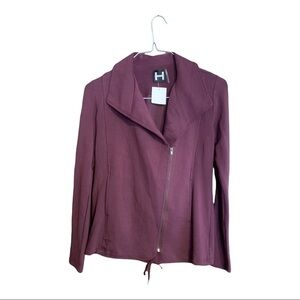 H by Bordeaux purple plum asymmetrical jacket.  Size XS extra small.